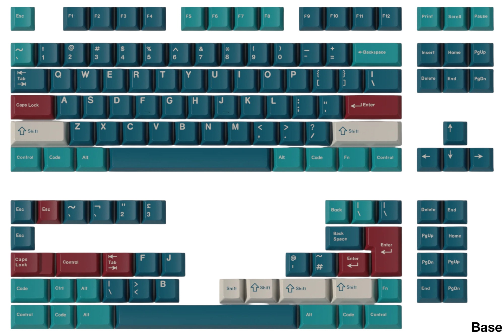 KEYKOBO MOTOSU LAKE R2 キーキャップ Base+Scarf KEYKOBO Motosu Lake ABS Double Shot Keycap Set - Serene and